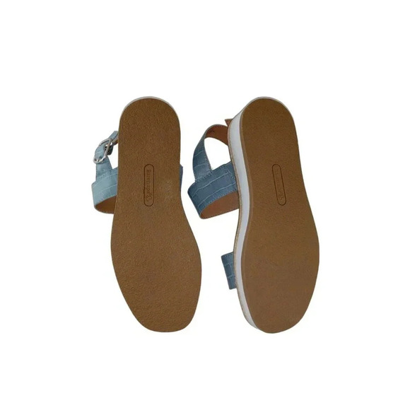 Baretraps Womens Slingback Sandal Blue Leather Crocodile Skin Open Toe Size 7.5M - Picture 7 of 9